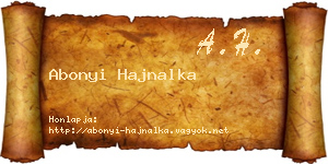 Abonyi Hajnalka névjegykártya